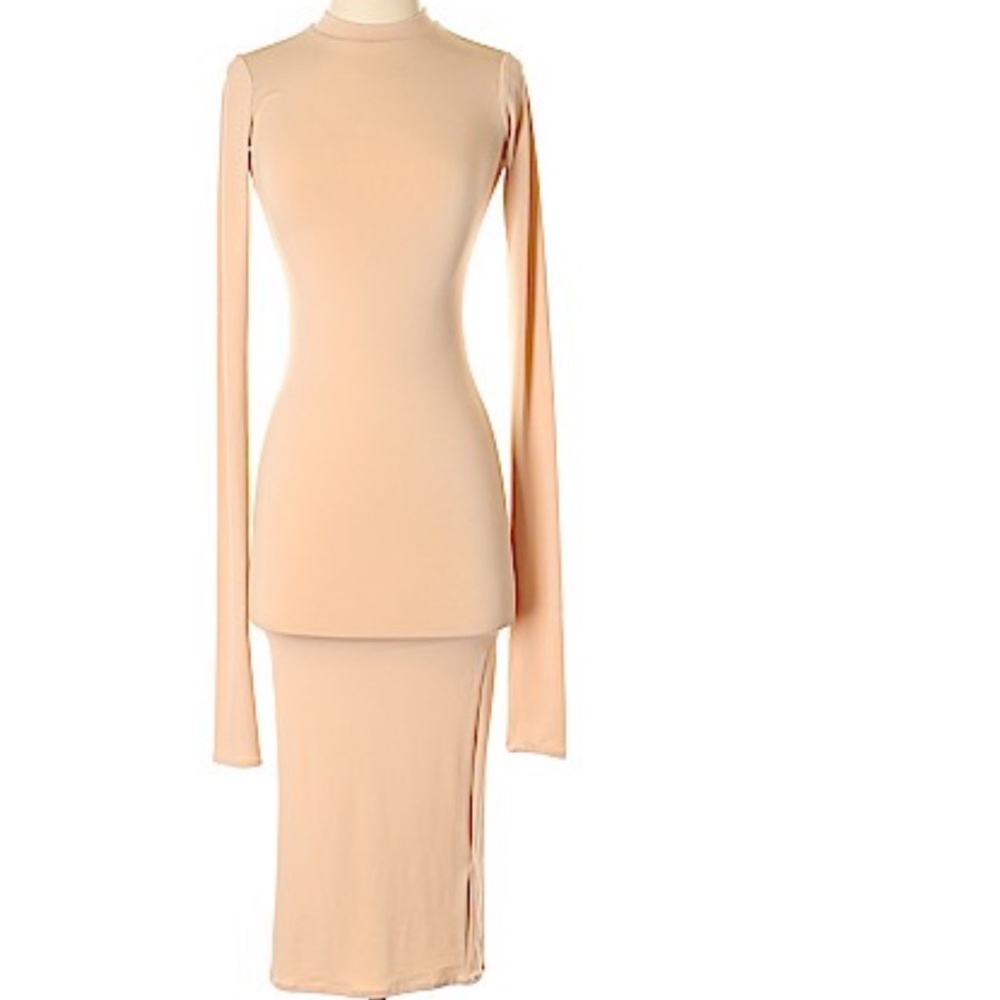 Cool trendy H&M midi nude dress 4